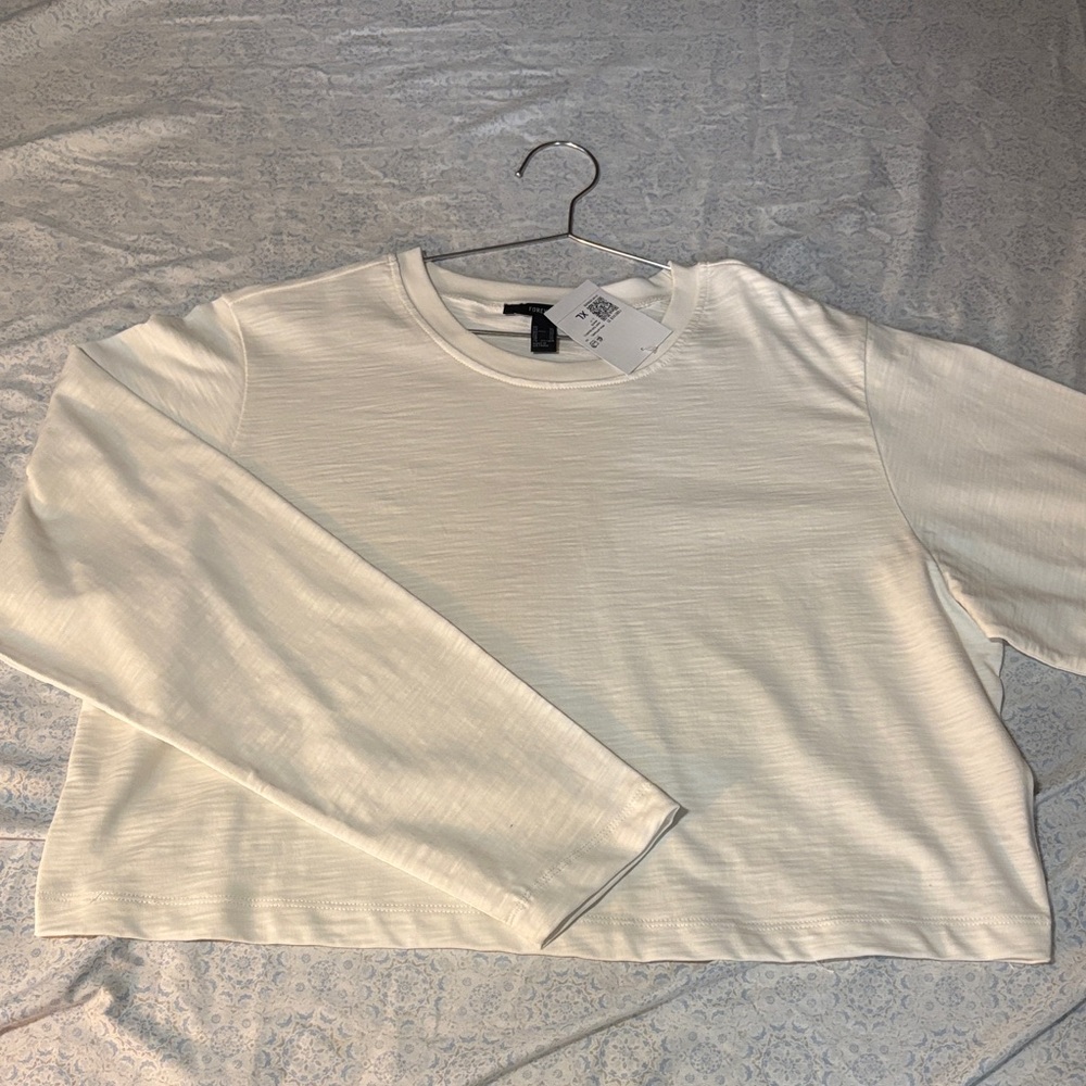 Forever 21 Cream Long Sleeve Women's Top